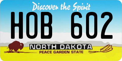 ND license plate HOB602