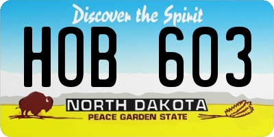 ND license plate HOB603