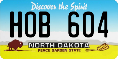 ND license plate HOB604