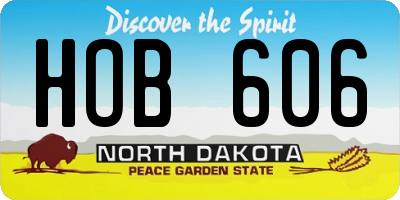ND license plate HOB606