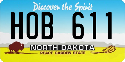 ND license plate HOB611