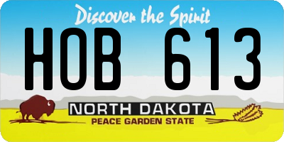 ND license plate HOB613