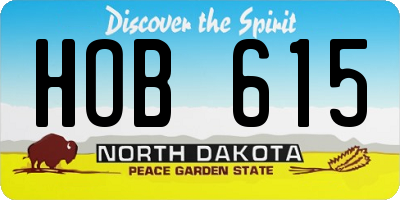 ND license plate HOB615