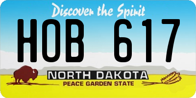 ND license plate HOB617