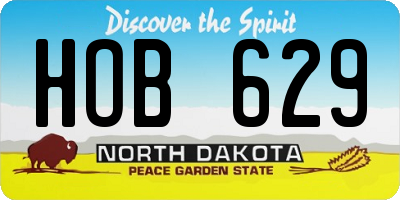 ND license plate HOB629