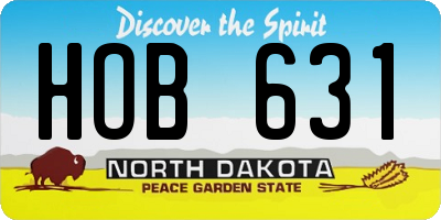 ND license plate HOB631