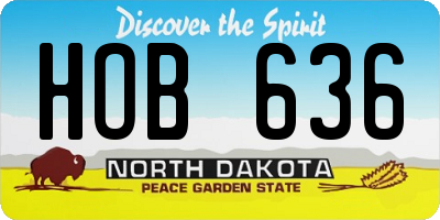ND license plate HOB636