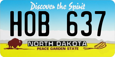 ND license plate HOB637