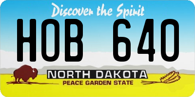 ND license plate HOB640