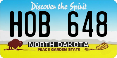 ND license plate HOB648
