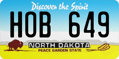 ND license plate HOB649