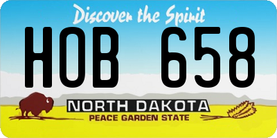 ND license plate HOB658