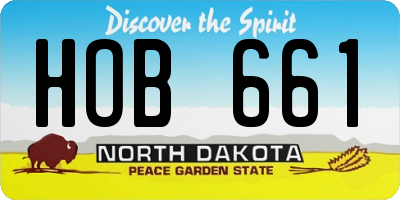ND license plate HOB661