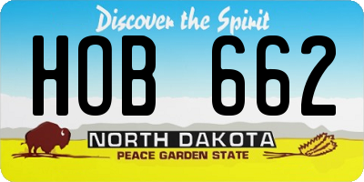 ND license plate HOB662