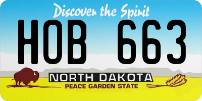 ND license plate HOB663