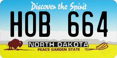 ND license plate HOB664