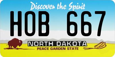 ND license plate HOB667