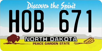 ND license plate HOB671
