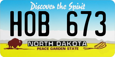ND license plate HOB673