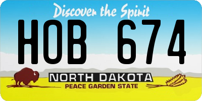 ND license plate HOB674