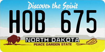 ND license plate HOB675