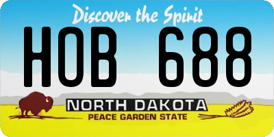 ND license plate HOB688