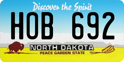 ND license plate HOB692