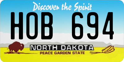 ND license plate HOB694