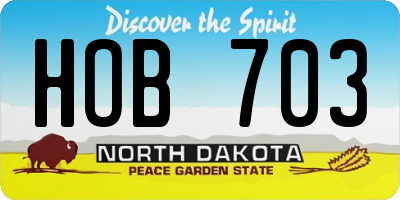 ND license plate HOB703