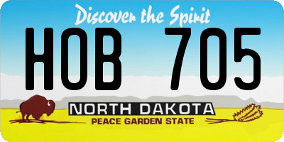 ND license plate HOB705