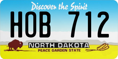 ND license plate HOB712