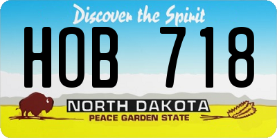 ND license plate HOB718