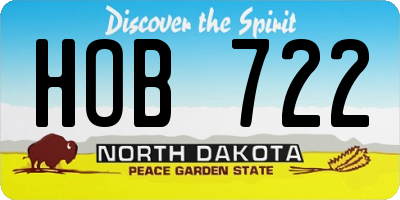 ND license plate HOB722