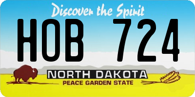 ND license plate HOB724