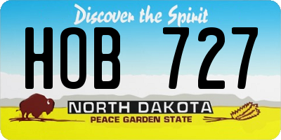 ND license plate HOB727