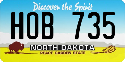 ND license plate HOB735