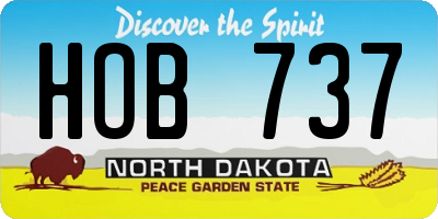 ND license plate HOB737