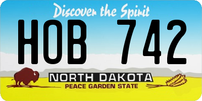 ND license plate HOB742