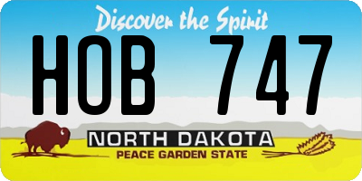 ND license plate HOB747