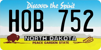 ND license plate HOB752