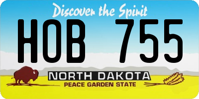 ND license plate HOB755