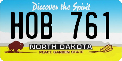 ND license plate HOB761