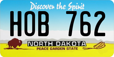 ND license plate HOB762