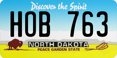 ND license plate HOB763