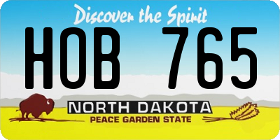 ND license plate HOB765