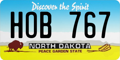 ND license plate HOB767