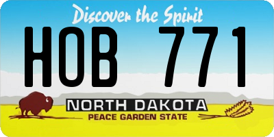ND license plate HOB771