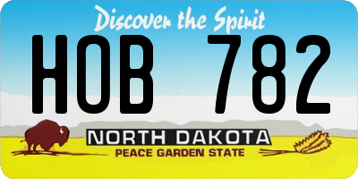 ND license plate HOB782