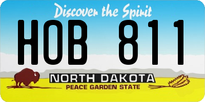 ND license plate HOB811