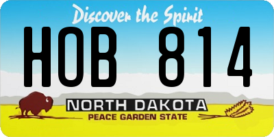 ND license plate HOB814